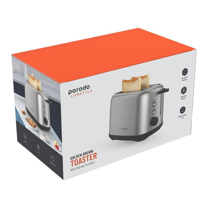 Porodo LifeStyle Golden Brown Toaster with Defrost Function 750W