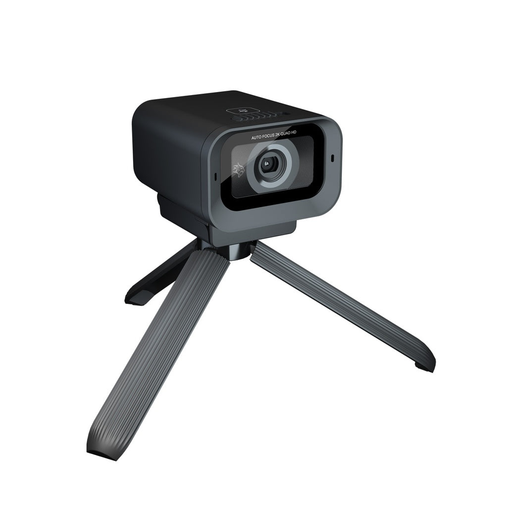 Porodo Gaming 2K 30fps Auto Focus Web Cam with in-built Mic and Tripod - Black (PDX535)